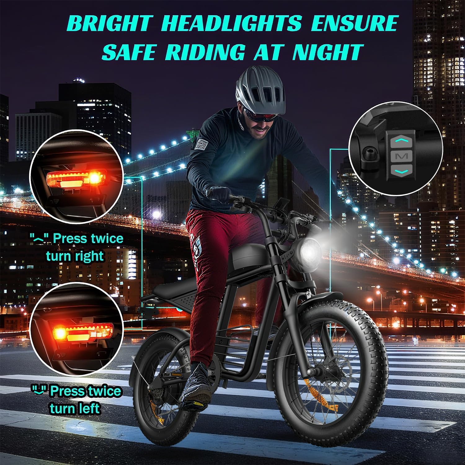 52V Fat Tire Mountain E-Bike - Dual Suspension, Hydraulic Disc Brakes