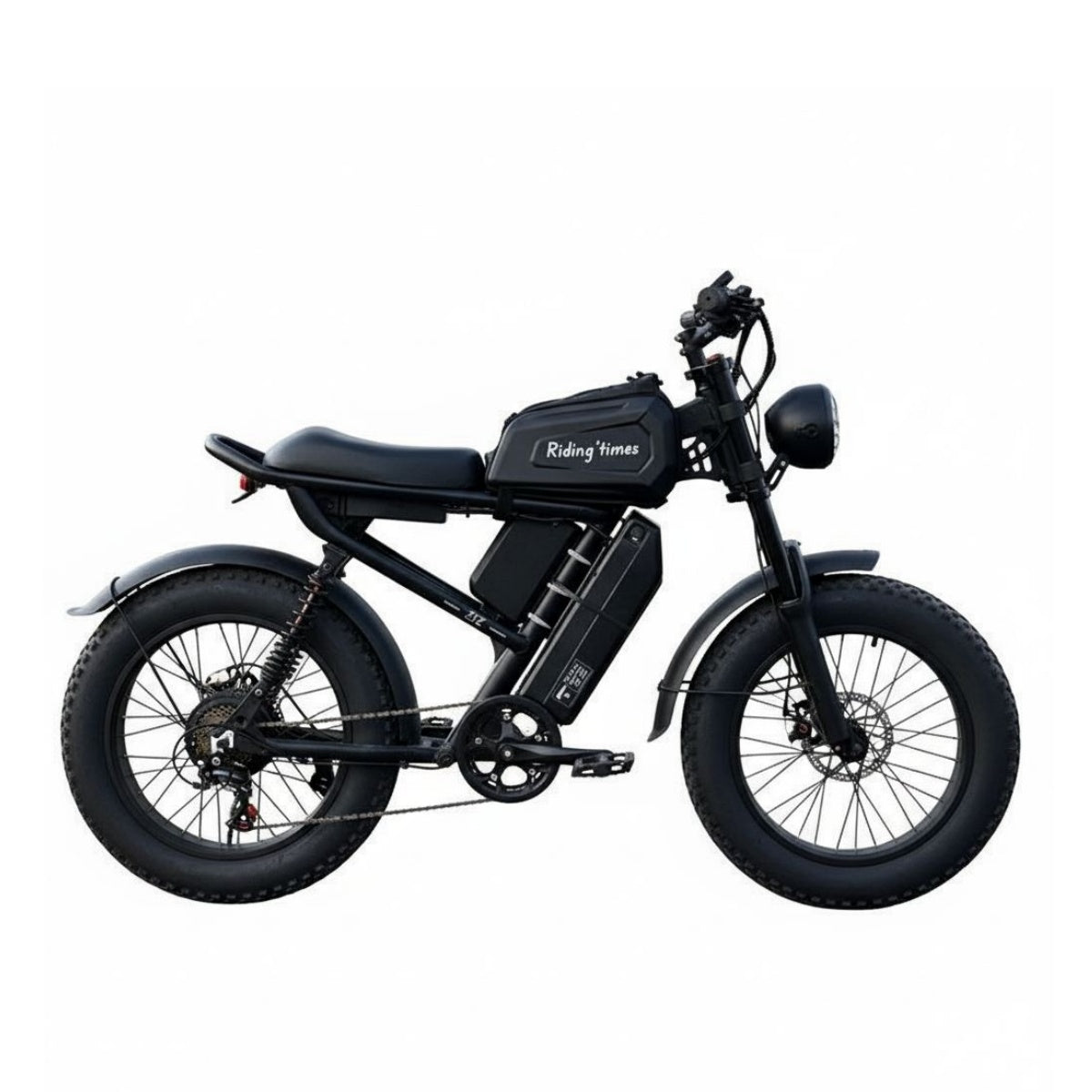 1500W Moped-Style E-Bike - Fat Tire, Full Suspension, All-Terrain