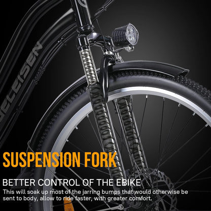 750W Fat Tire City E-Bike - 48V Battery, 7-Speed