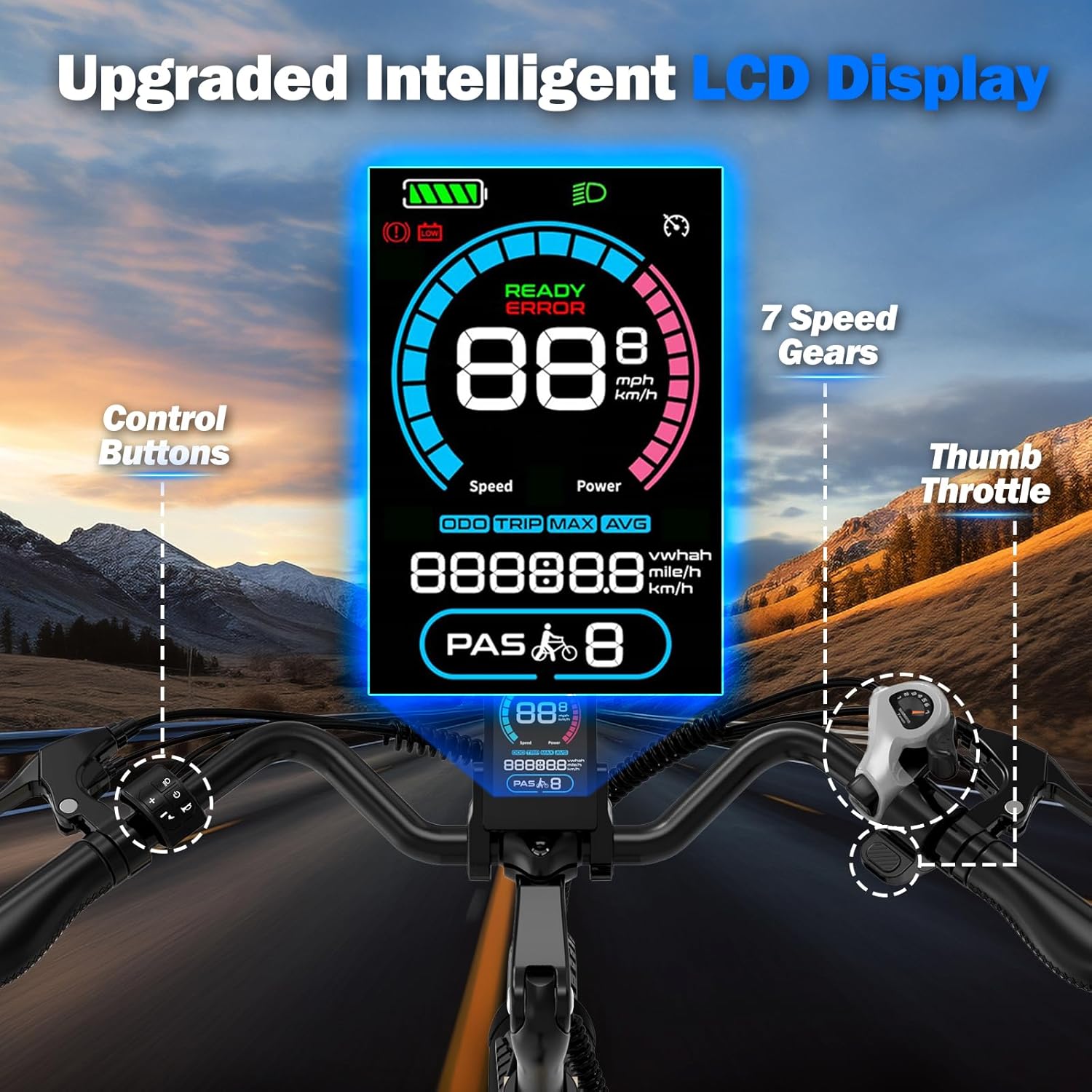 400W Fat Tire Hybrid E-Bike - Front Suspension, Urban & Trail Ready