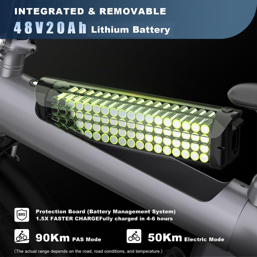 48V 750W Mountain E-Bike: 20" All-Terrain Fat Tire Design