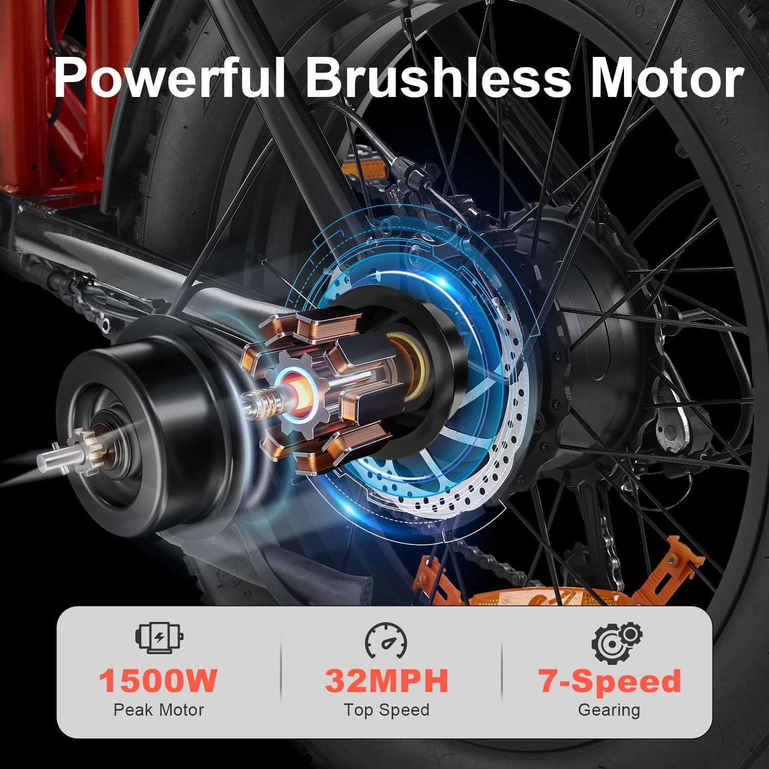 48V 17.5AH Electric Commuter Bike - 750W Motor, Dual Shock Absorbers