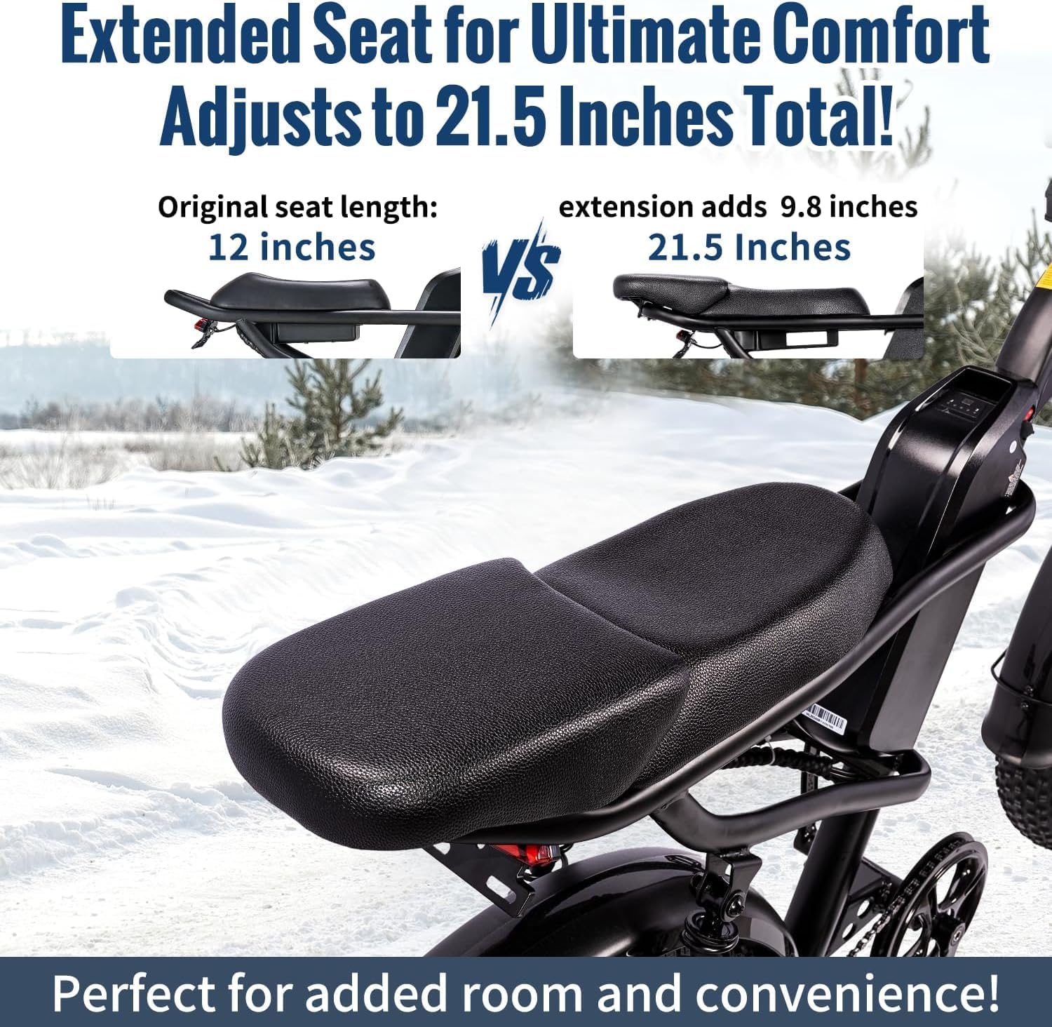 1500W Moped-Style E-Bike - Fat Tire, Full Suspension, All-Terrain