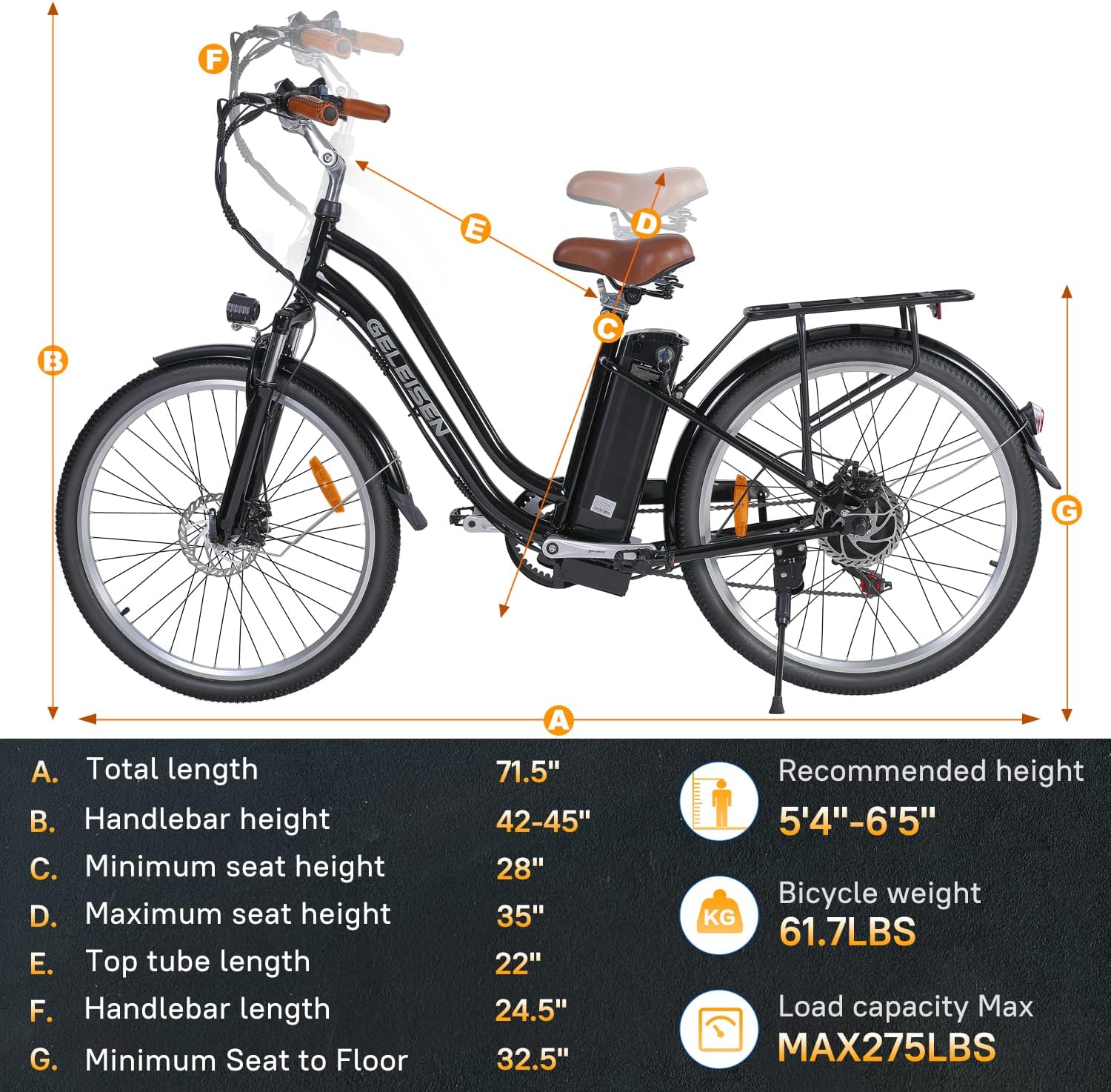 750W Fat Tire City E-Bike - 48V Battery, 7-Speed
