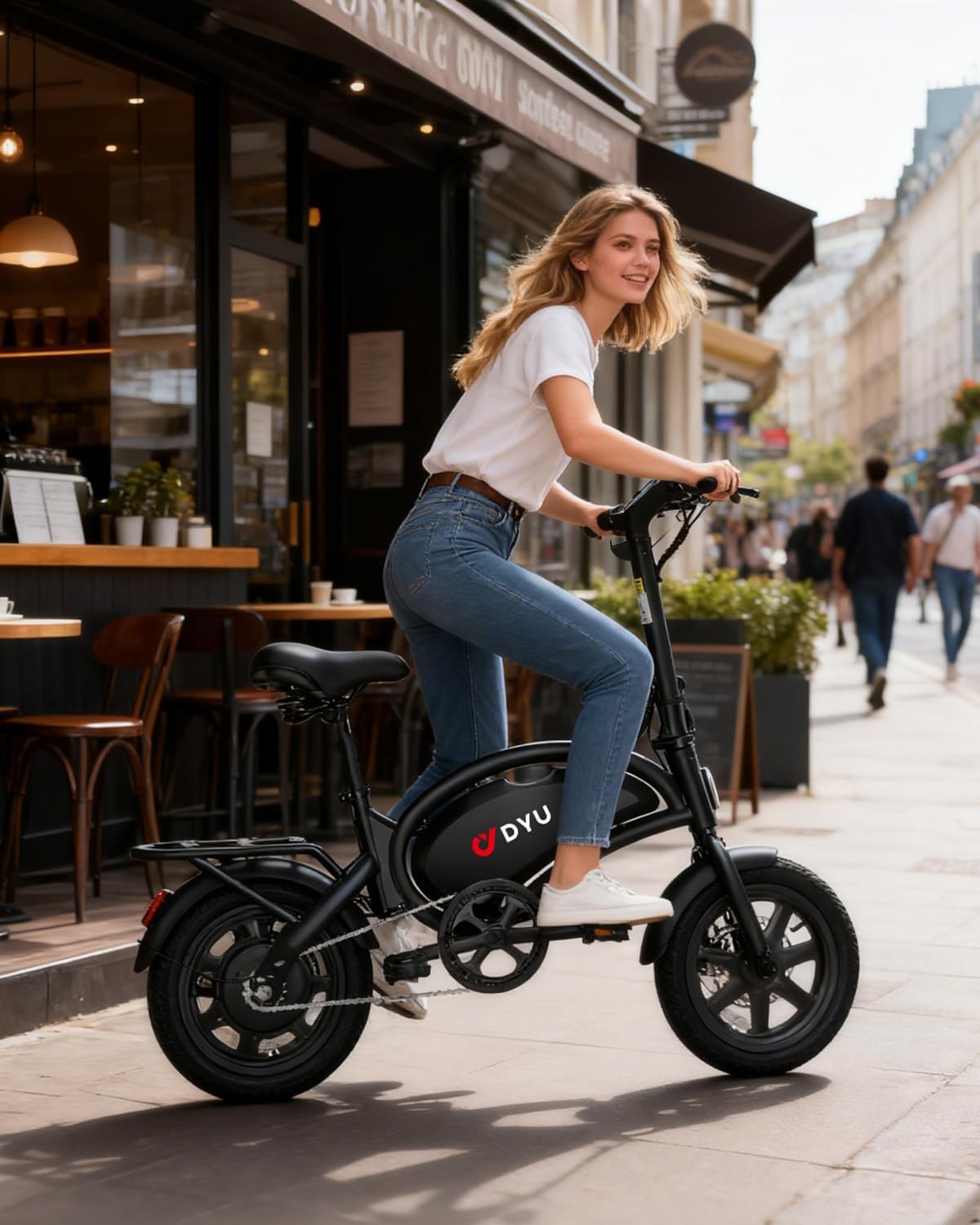 36V 250W Folding Fat Tire E-Bike - Urban Electric Moped with Pedals