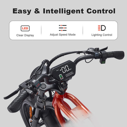 48V 17.5AH Electric Commuter Bike - 750W Motor, Dual Shock Absorbers