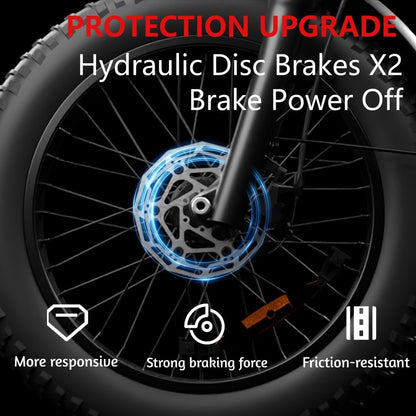 48V 750W Mountain E-Bike: 20" All-Terrain Fat Tire Design