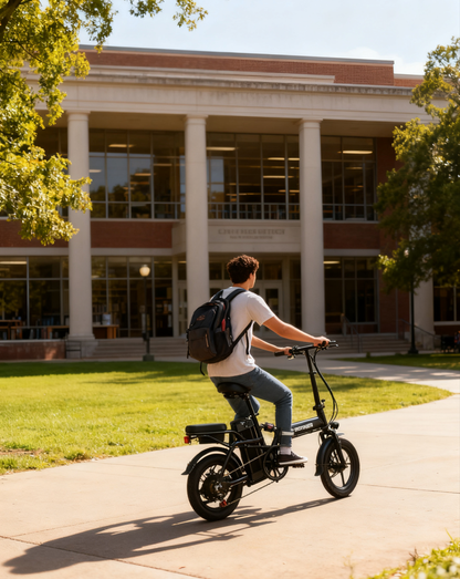 500W 14" Folding E-Bike - 48V 15.6Ah, Compact City Commuter